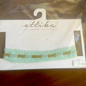 Ettika Gold and Light Green Lace Choker NWT